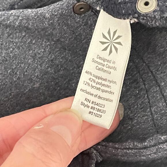 Athleta Bottega Leggings Womens Small TALL LONG Blue Stretchy Pockets Athleisure - Picture 6 of 9